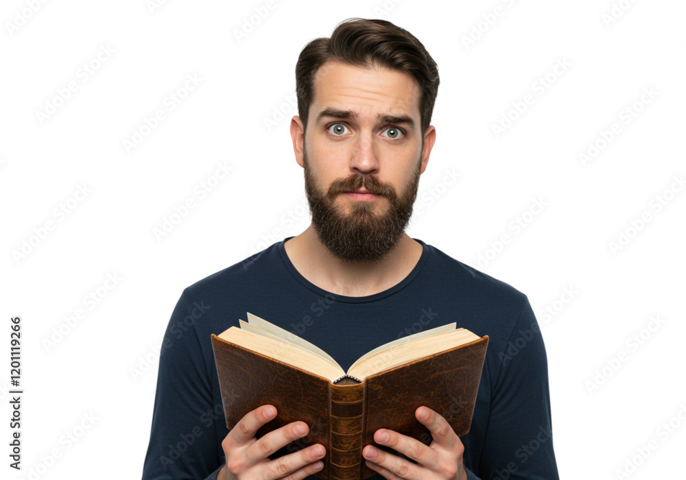 Serious Bearded Man Reading Antique Book Study Learning Education Knowledge Male Face Eyes Adult Serious Bearded Man Reading Antique Book Study Learning Education Knowledge Male Face Eyes Adult