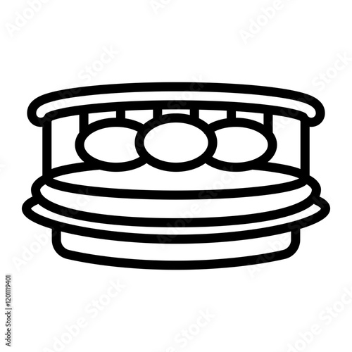 Daybed Vector Line Icon Design