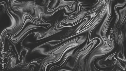 Stunning Abstract Black and White Liquid Art, Modern Graphic Design