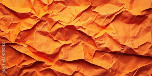 Wallpaper Mural Wrinkled orange paper texture with deep creases and folds creating a grunge effect; vibrant orange color dominates the background. Torontodigital.ca