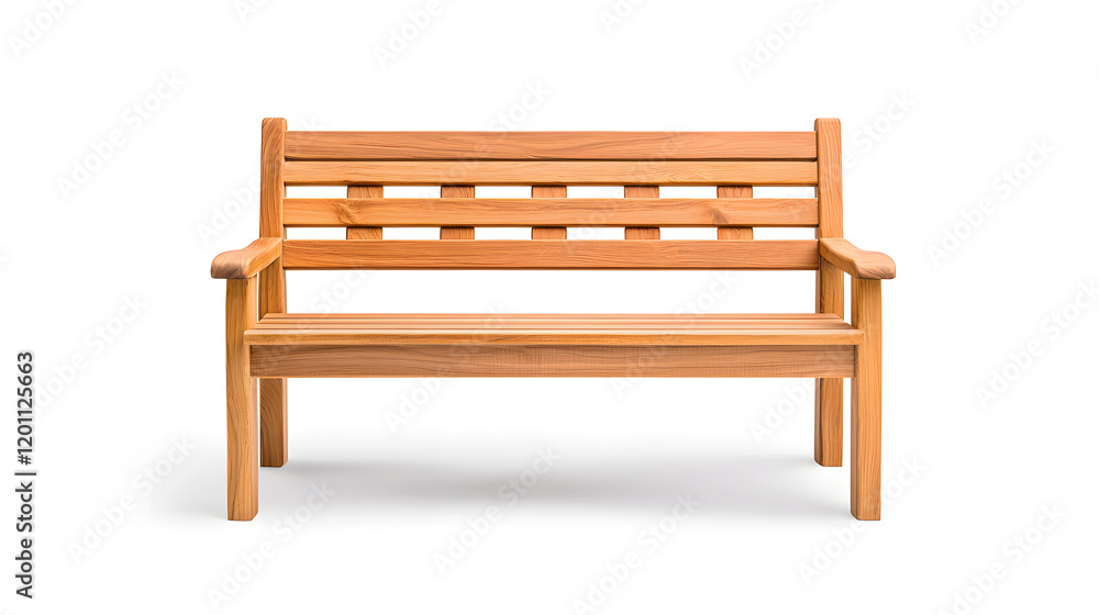 Wooden bench, isolated on white background.
Wooden bench, isolated on white background.