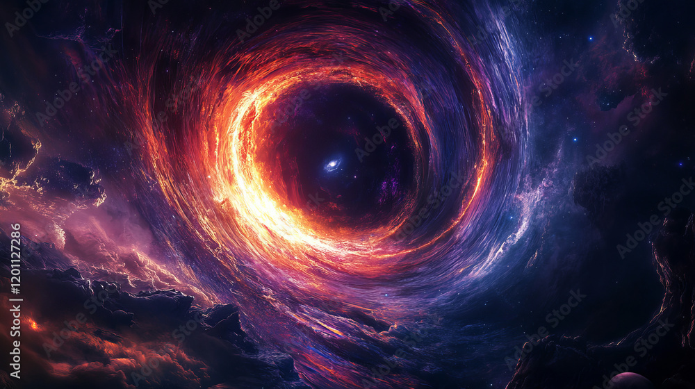 Cartoon galaxy planets and deep space poster. Astronomy exploration, space research or galaxy adventure vector leaflet. Universe discovery vertical banner or flyer with black hole, fantasy planets Cartoon galaxy planets and deep space poster. Astronomy exploration, space research or galaxy adventure vector leaflet. Universe discovery vertical banner or flyer with black hole, fantasy planets