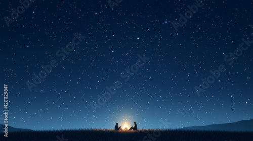 Campfire Under the Starry S...