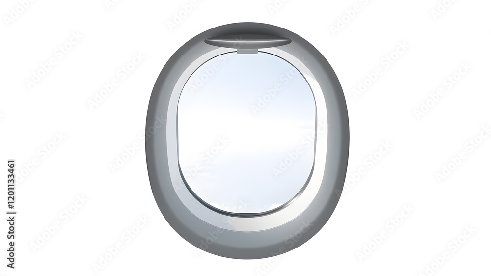 aircraft window front view isolated on white background. Generative AI aircraft window front view isolated on white background. Generative AI