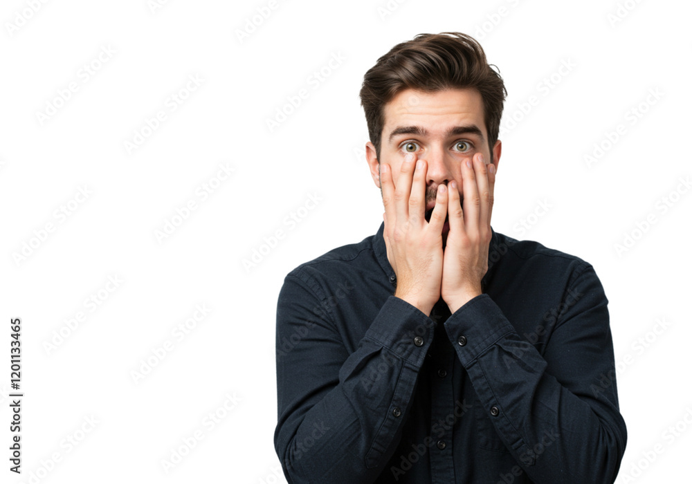 Shocked Man Covering Face Hands Worried Expression Portrait Studio Fear Male Dark Human Image Photo Shocked Man Covering Face Hands Worried Expression Portrait Studio Fear Male Dark Human Image Photo