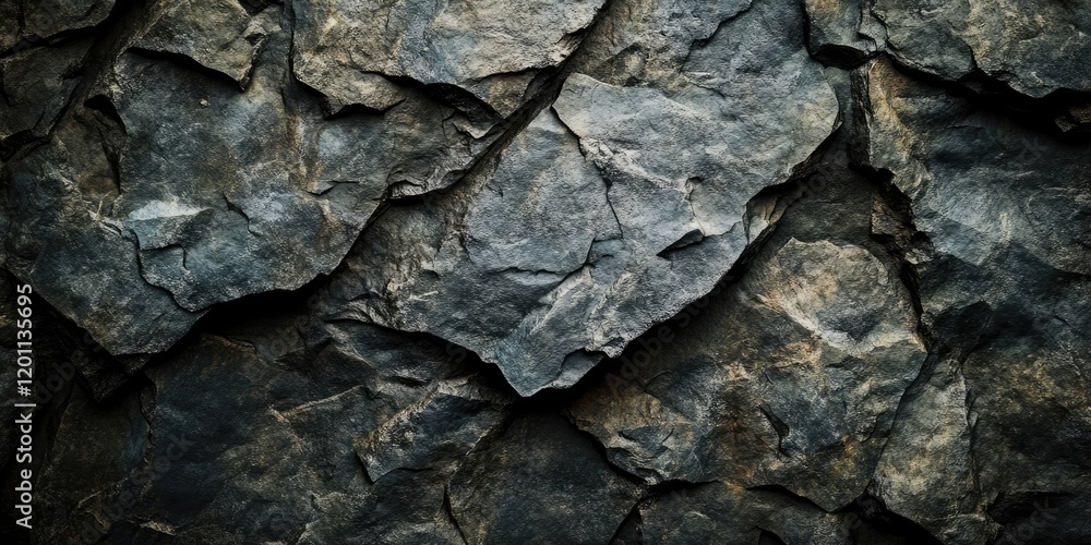 Dark rugged slate texture with jagged edges and deep crevices in shades of charcoal and gray, creating a mountainous rock-like appearance. Dark rugged slate texture with jagged edges and deep crevices in shades of charcoal and gray, creating a mountainous rock-like appearance.