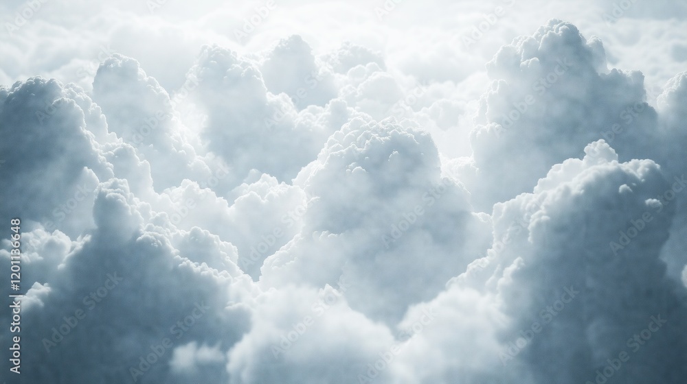 Fototapeta premium Isolated white clouds on a white backdrop