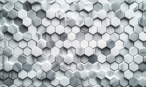 Gray White Polygon Mosaic Background, business and corporate background., Generative AI