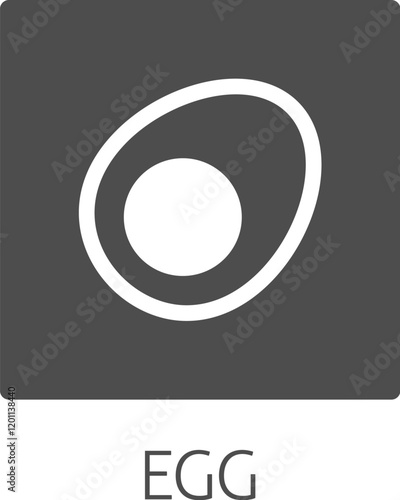 An egg food icon concept. Possibly an icon for the allergen or allergy.