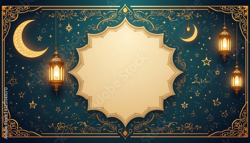Ramadan Mubarak Festive Islamic Design Background