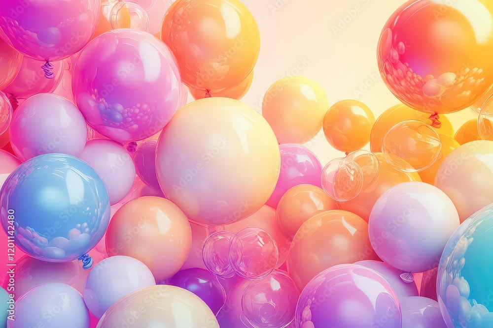 A celebratory background showcasing glossy 3D balloons in various colors with a light gradient backdrop. A celebratory background showcasing glossy 3D balloons in various colors with a light gradient backdrop.