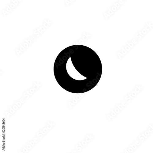 Night mode widget icon simple vector, shape sign and symbol. Solid colour icon. Filled object, device icon. Minimalist flat icon