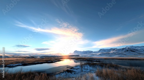 Wallpaper Mural Serene Winter Sunset Landscape Torontodigital.ca