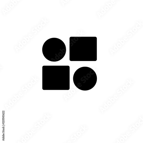 Apps widget icon simple vector, shape sign and symbol. Solid colour icon. Filled object, device icon. Minimalist flat icon