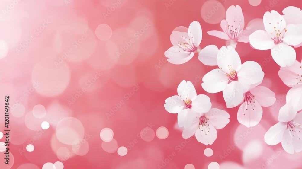 Cherry blossoms bloom against a soft pink background, creating a lovely spring atmosphere for floral lovers Cherry blossoms bloom against a soft pink background, creating a lovely spring atmosphere for floral lovers