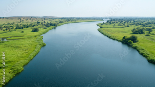 Serene River Landscape: An ...