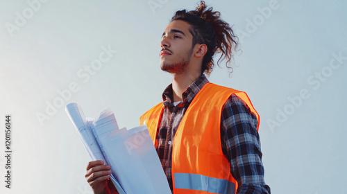 man wearing a plaid shirt photo