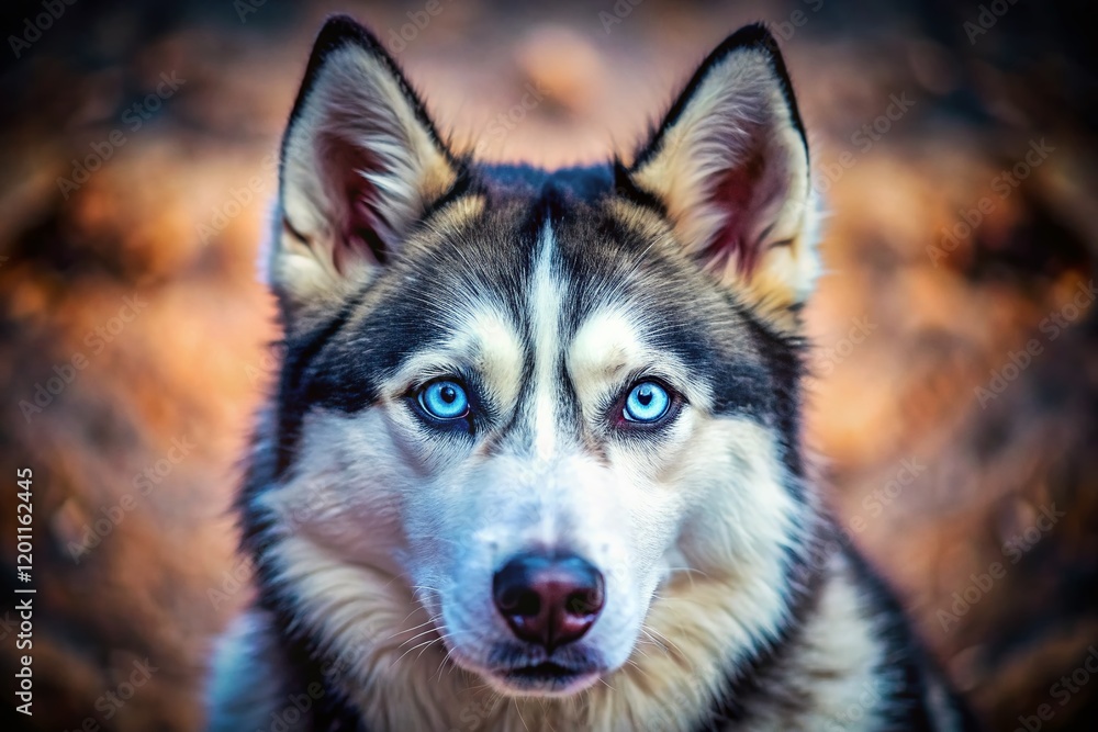 Husky Dog Heterochromia Iridis, Low Light Portrait Photography Husky Dog Heterochromia Iridis, Low Light Portrait Photography