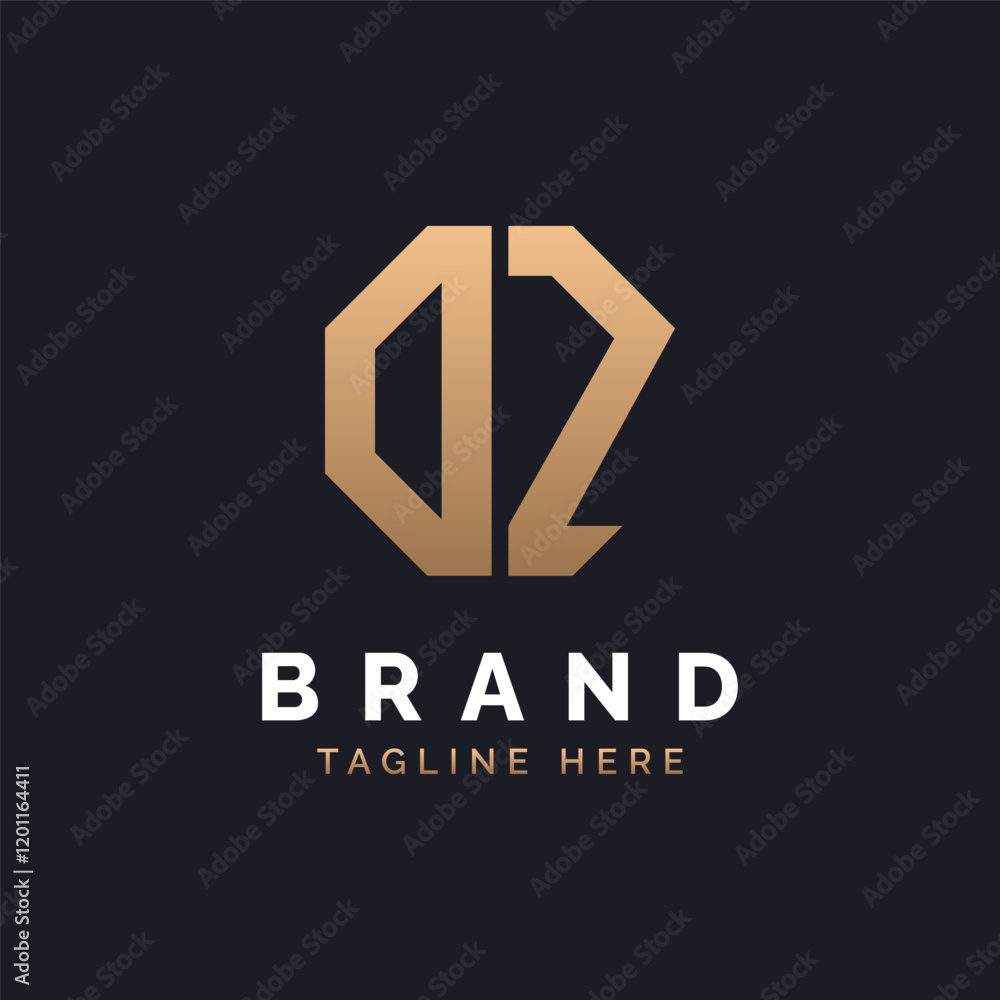 Obraz premium DZ Logo Design. Modern, Minimal, Elegant and Luxury DZ Logo. Alphabet Letter DZ Logo Design for Brand Corporate Business Identity.