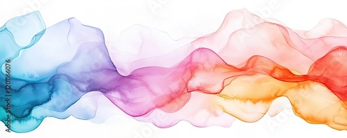 Candy watercolor concept. Abstract colorful light waves creating a vibrant artistic background.