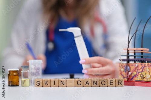 Obraz na płótnie Focus on skin cancer using tools and visuals to enhance awareness, education, and research initiatives w salonie