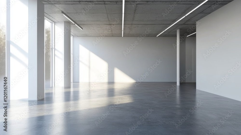 Modern small office interior with minimalist design, featuring white walls, concrete floors, sleek furniture, and ample natural lighting, 3d rendering of a professional workspace.
Modern small office interior with minimalist design, featuring white walls, concrete floors, sleek furniture, and ample natural lighting, 3d rendering of a professional workspace.