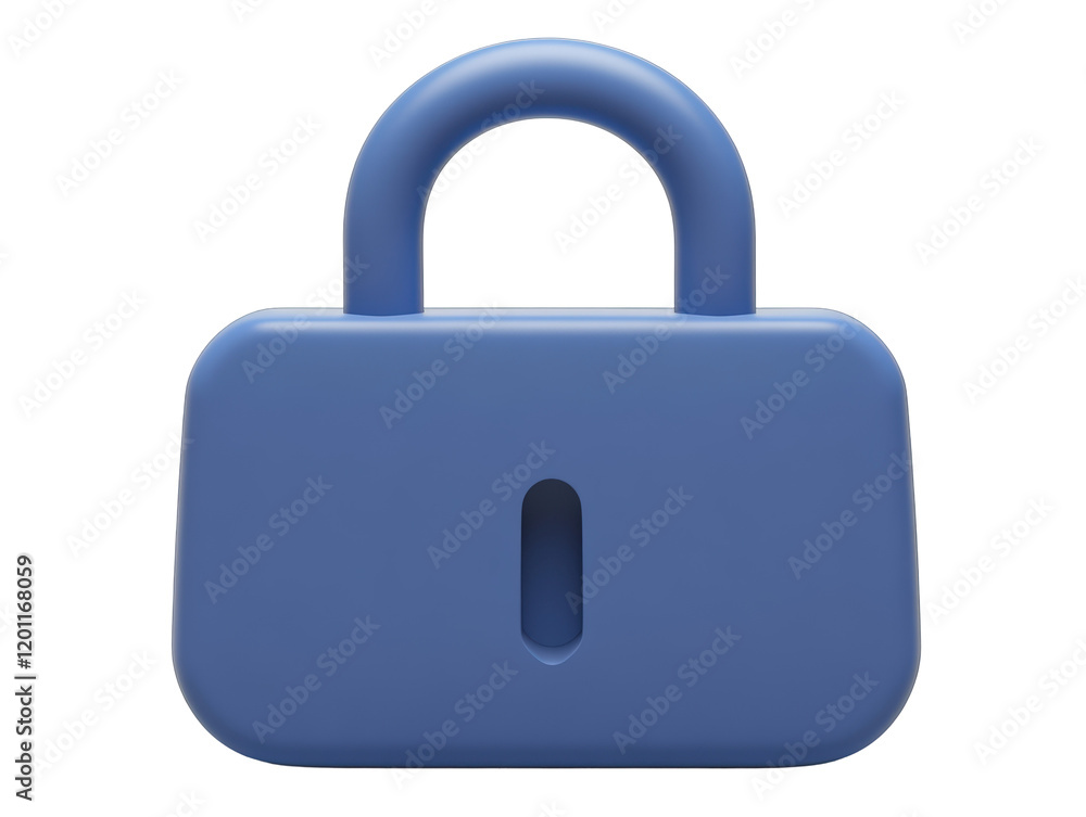 Isolated Blue Padlock