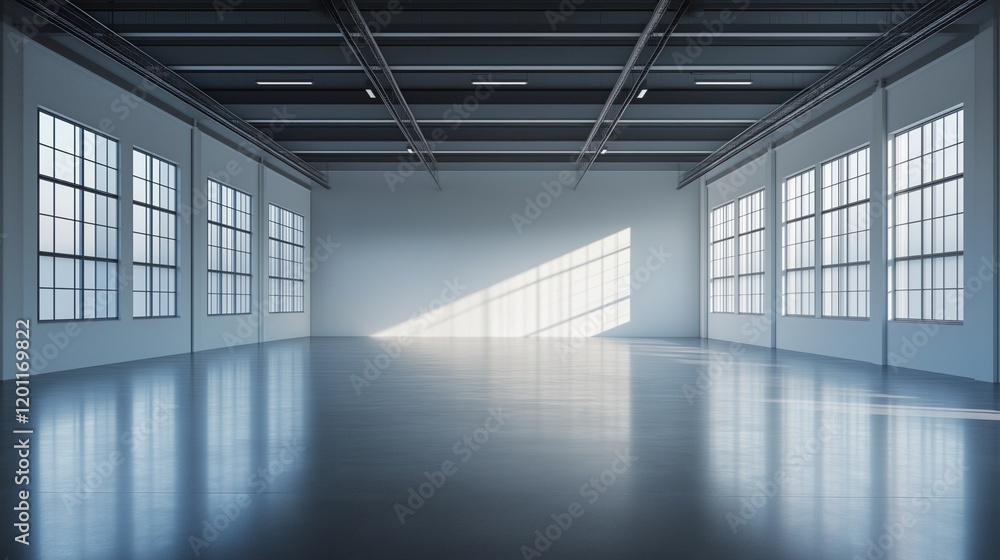 Fototapeta premium Spacious interior with natural light and reflection