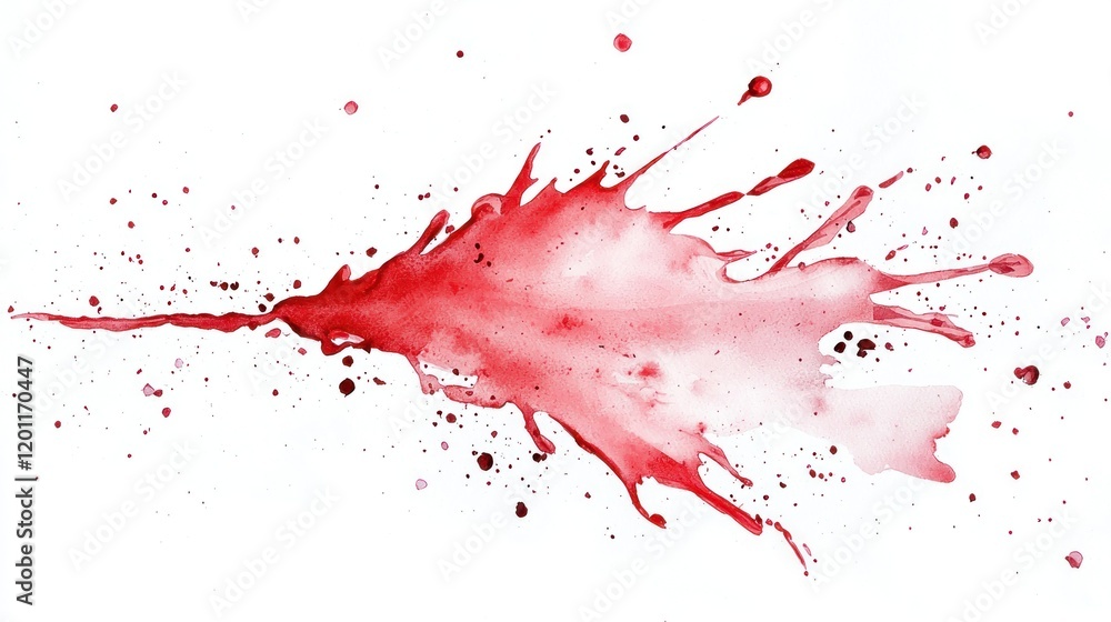 Vibrant Red Watercolor Splash with Dynamic Texture and Movement Effects Vibrant Red Watercolor Splash with Dynamic Texture and Movement Effects