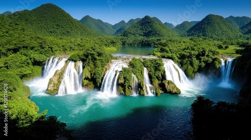 Lush Tropical Waterfall Landscape