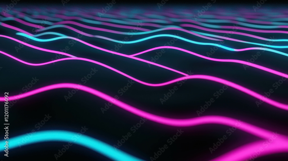 Vibrant 3D Grid Background with Undulating Waves in Pink and Blue Colors Vibrant 3D Grid Background with Undulating Waves in Pink and Blue Colors