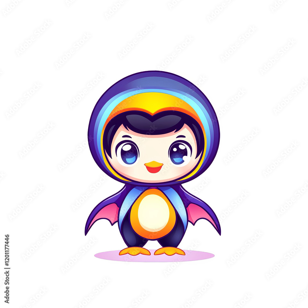 Fototapeta premium Playful cartoon penguin character digital art fun environment whimsical style creative concept for kids