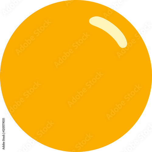 Raw egg yolk icon.
Whole yellow raw egg yolk flat icon vector.
Transparent background.