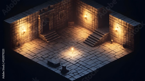 Pixel art dungeon background for 8 bit games.