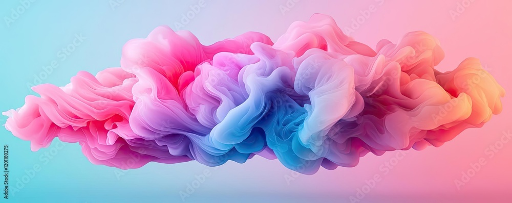 Obraz premium Explosion watercolor idea. Colorful abstract smoke cloud with vibrant hues creating a captivating visual effect.