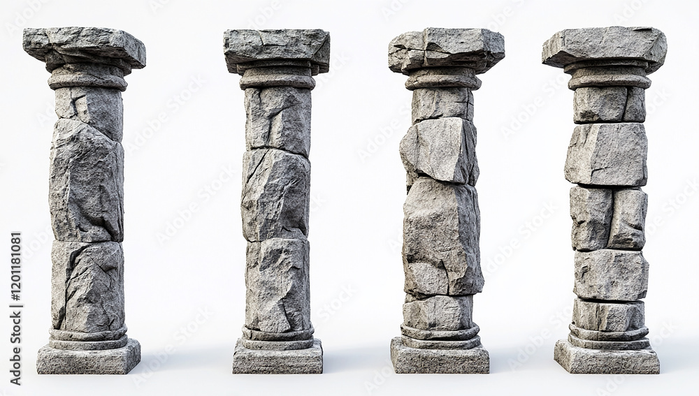 Fototapeta premium different concrete pillars of the same size