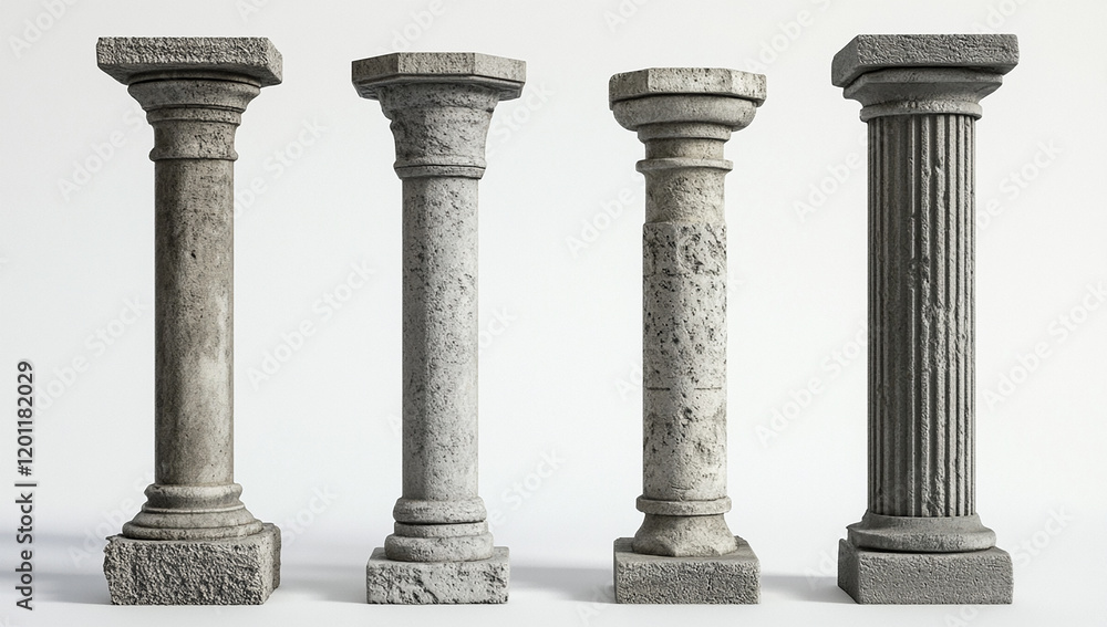 Fototapeta premium different concrete pillars of the same size