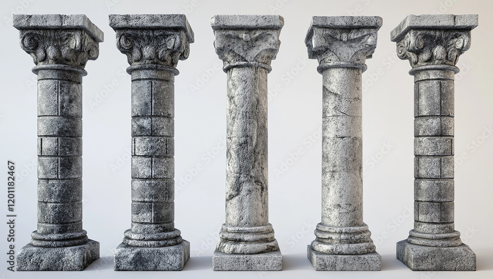 Fototapeta premium different concrete pillars of the same size