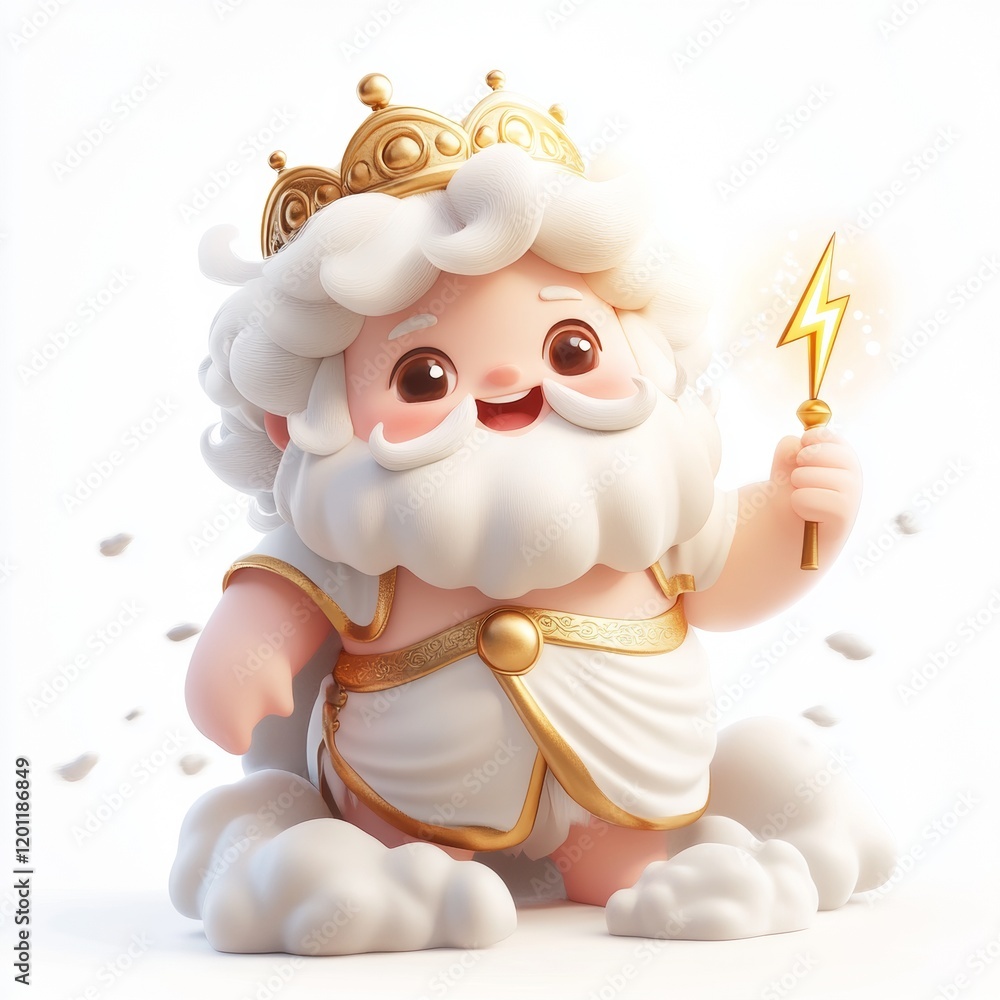 Obraz premium Adorable Zeus: 3D Render of a Cute Baby God