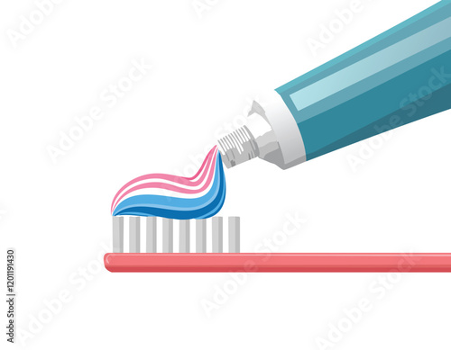 Download toothpaste flat icon design or tooth Brush And Paste Tube Flat Style.