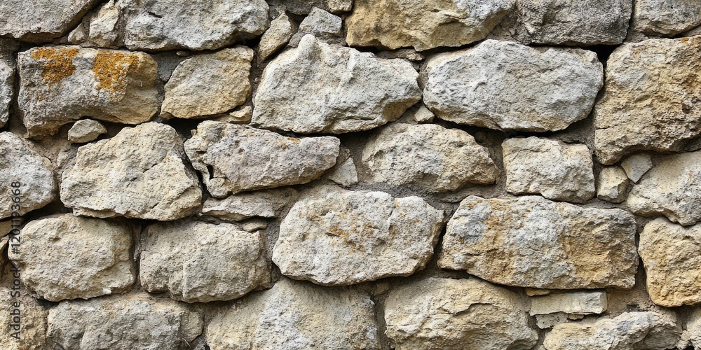 Rustic stone wall texture featuring rugged, uneven stones in various shades of grey and beige, arranged tightly together for a natural look. Rustic stone wall texture featuring rugged, uneven stones in various shades of grey and beige, arranged tightly together for a natural look.