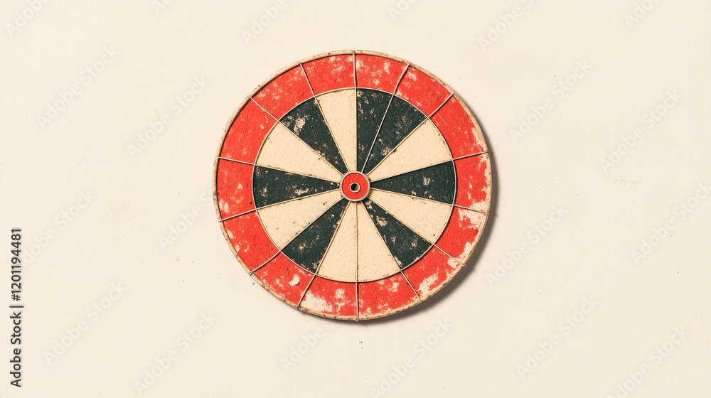 A red and white target with a black dot in the center A red and white target with a black dot in the center
