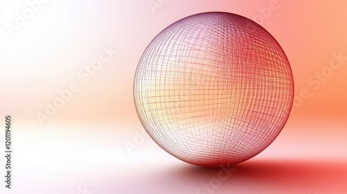 Stylized Wireframe Globe Design with a Modern Aesthetic Against a Gradient Background