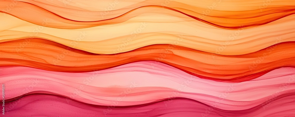 Obraz premium Dry watercolor concept. Colorful abstract waves in warm tones creating a soothing visual experience.