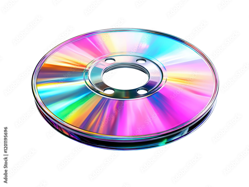 Isolated Colorful Iridescent Disc Isolated Colorful Iridescent Disc