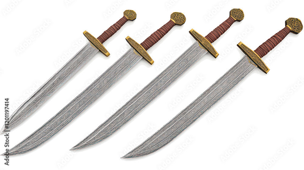 Medieval Swords Displayed on Clear Background Generative AI Medieval Swords Displayed on Clear Background Generative AI