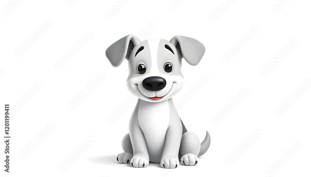 Whimsical Claymation Illustration of a Smiling Dog in Pastel Colors on a Soft White Background Whimsical Claymation Illustration of a Smiling Dog in Pastel Colors on a Soft White Background