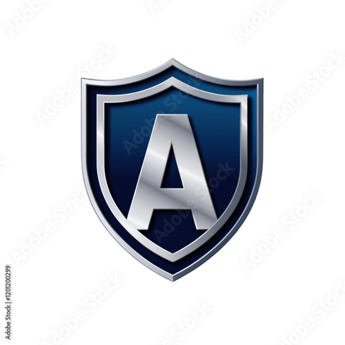 shield with a shield Logo letter A