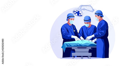 A surgical team performs a delicate operation in a modern operating room