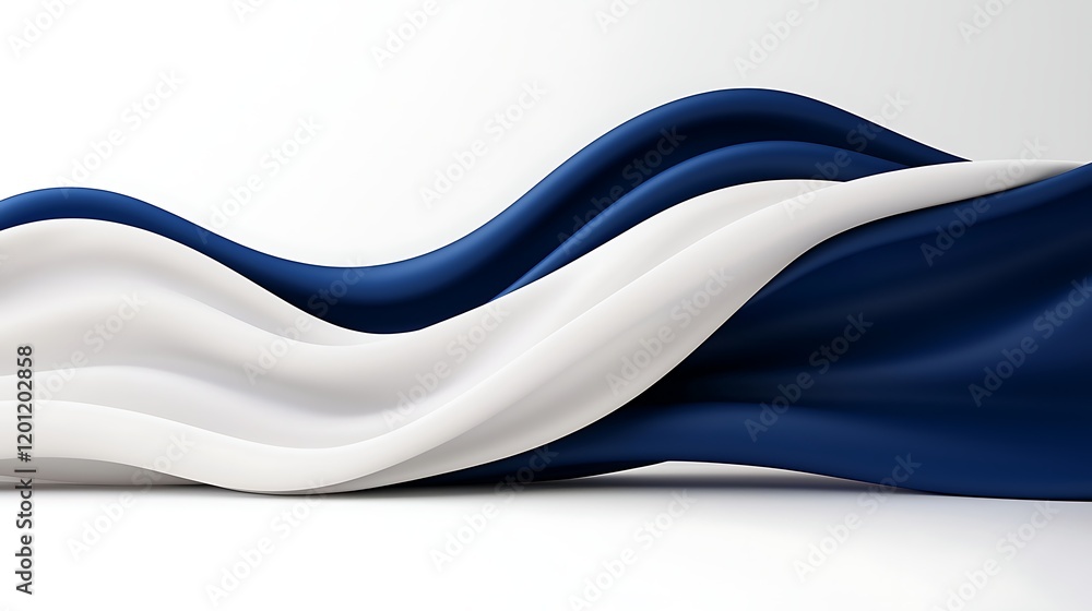 Fototapeta premium Abstract Blue and White Fabric Waves